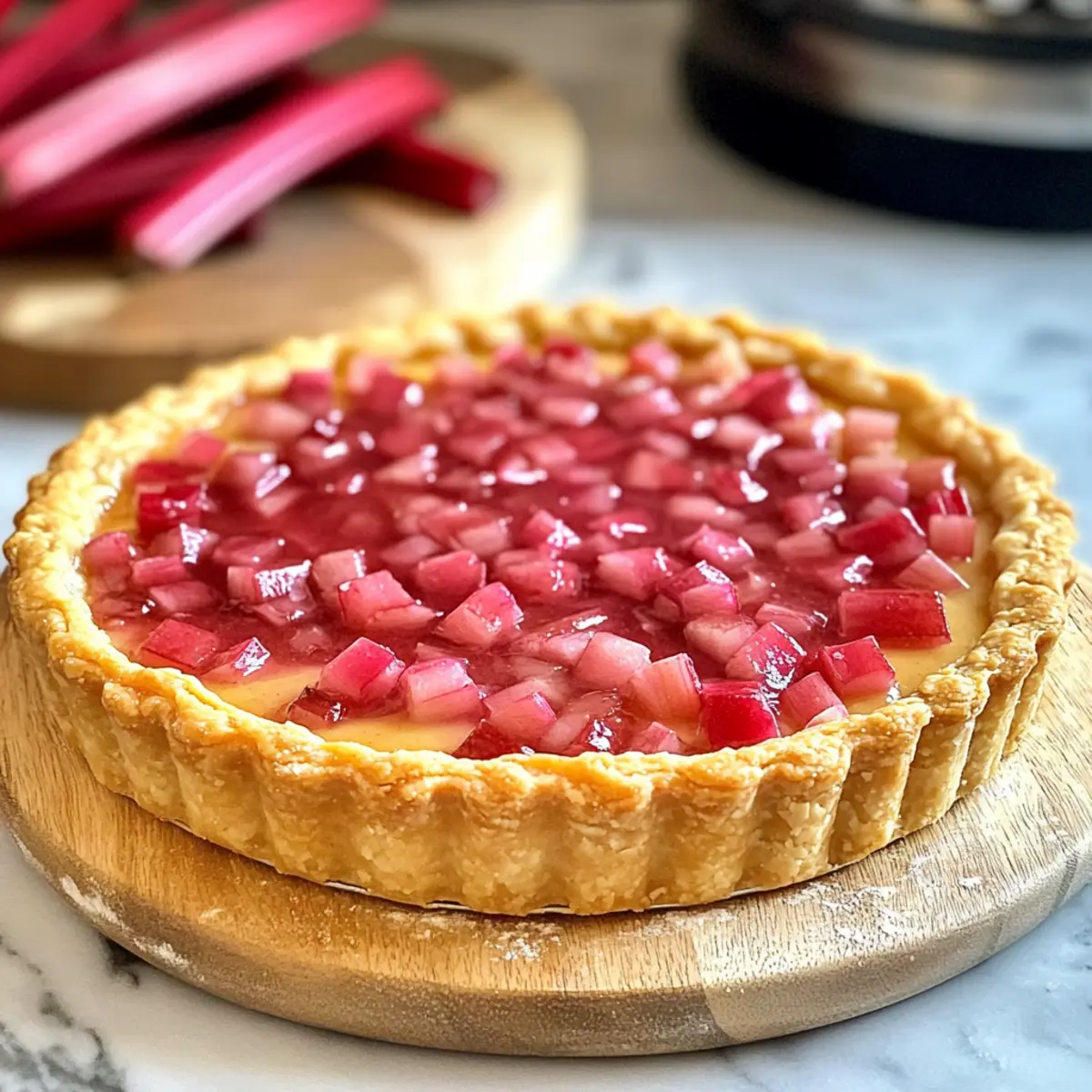 Süßer Rhabarberpuddingkuchen für dein Frühlingsfest
