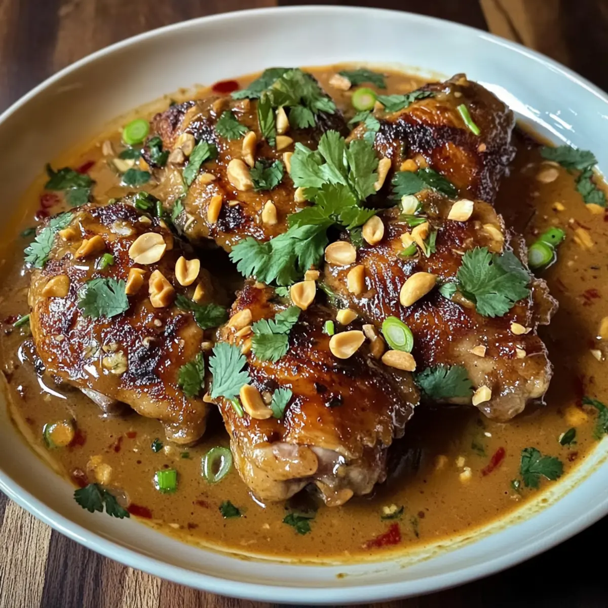 Thailändische Erdnuss-Hühnchenschenkel: Einfach und Lecker
