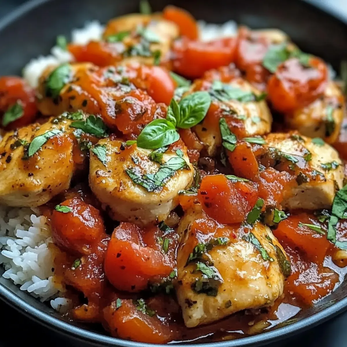 Tomatiges Hähnchen mit Reis – Einfach und Lecker