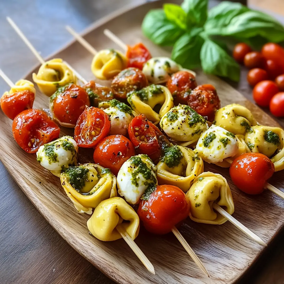 Tortellini-Spieße Tomate Mozzarella für schnelle Snacks