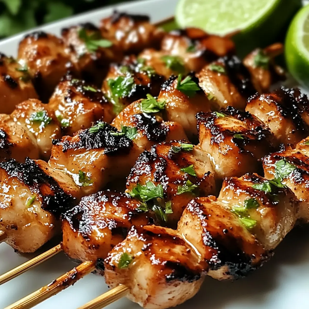 Tropische Gegrillte Thailändische Kokosnuss-Hühnchen-Spieße