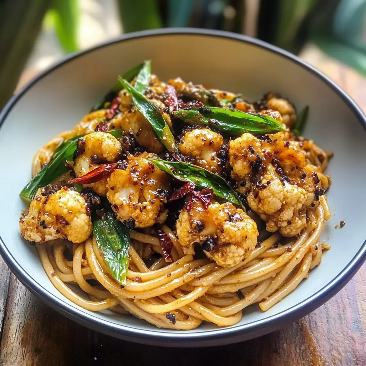 Veganer Singapur schwarzer Pfeffer Soße Spaghetti