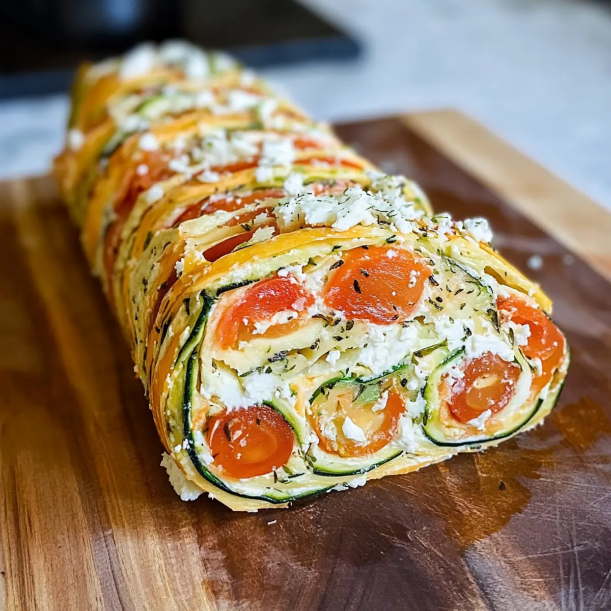 Vegetarische Gemüserolle mit Frischkäse und Feta genius