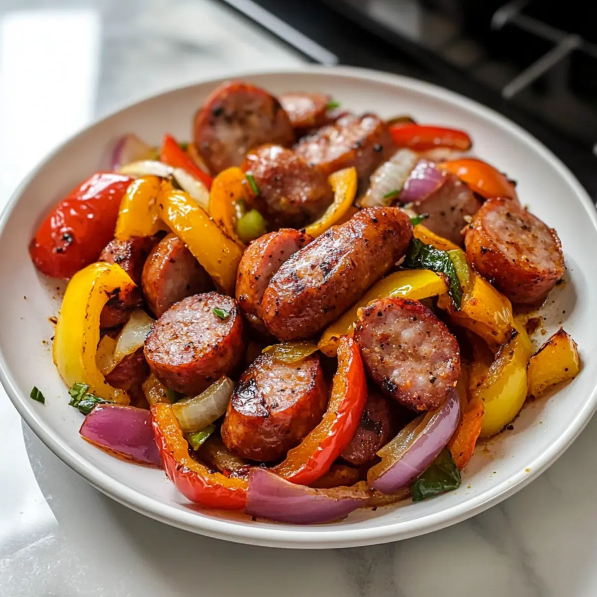 Luftfritteuse Wurst und Paprika schnell zubereiten