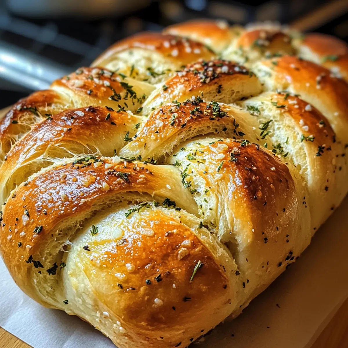 Aromatisches Knoblauch-Kräuter Zopfbrot selbstgemacht