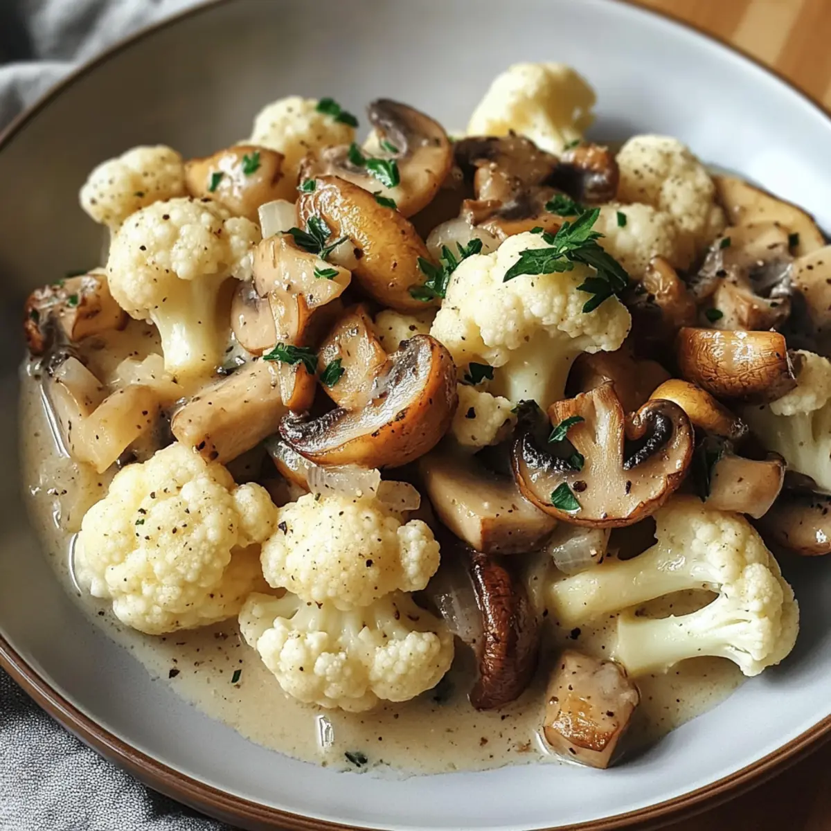 Blumenkohl-Champignons-Pfanne für schnelle Feierabendküche