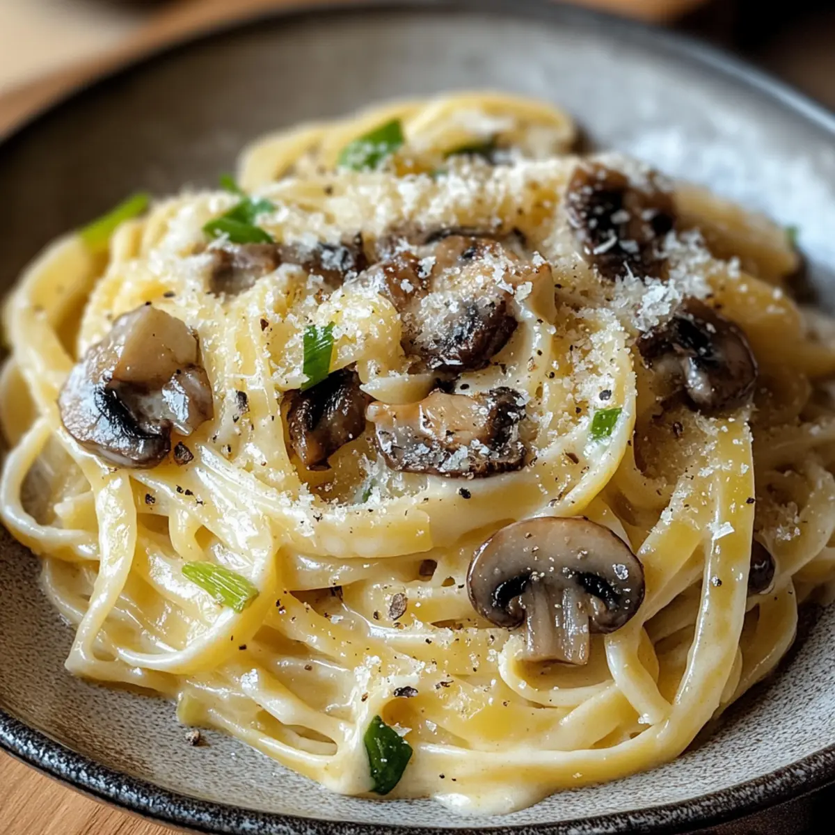 Karamellisierte Lauch- und Pilz-Gruyère-Pasta für Feinschmecker