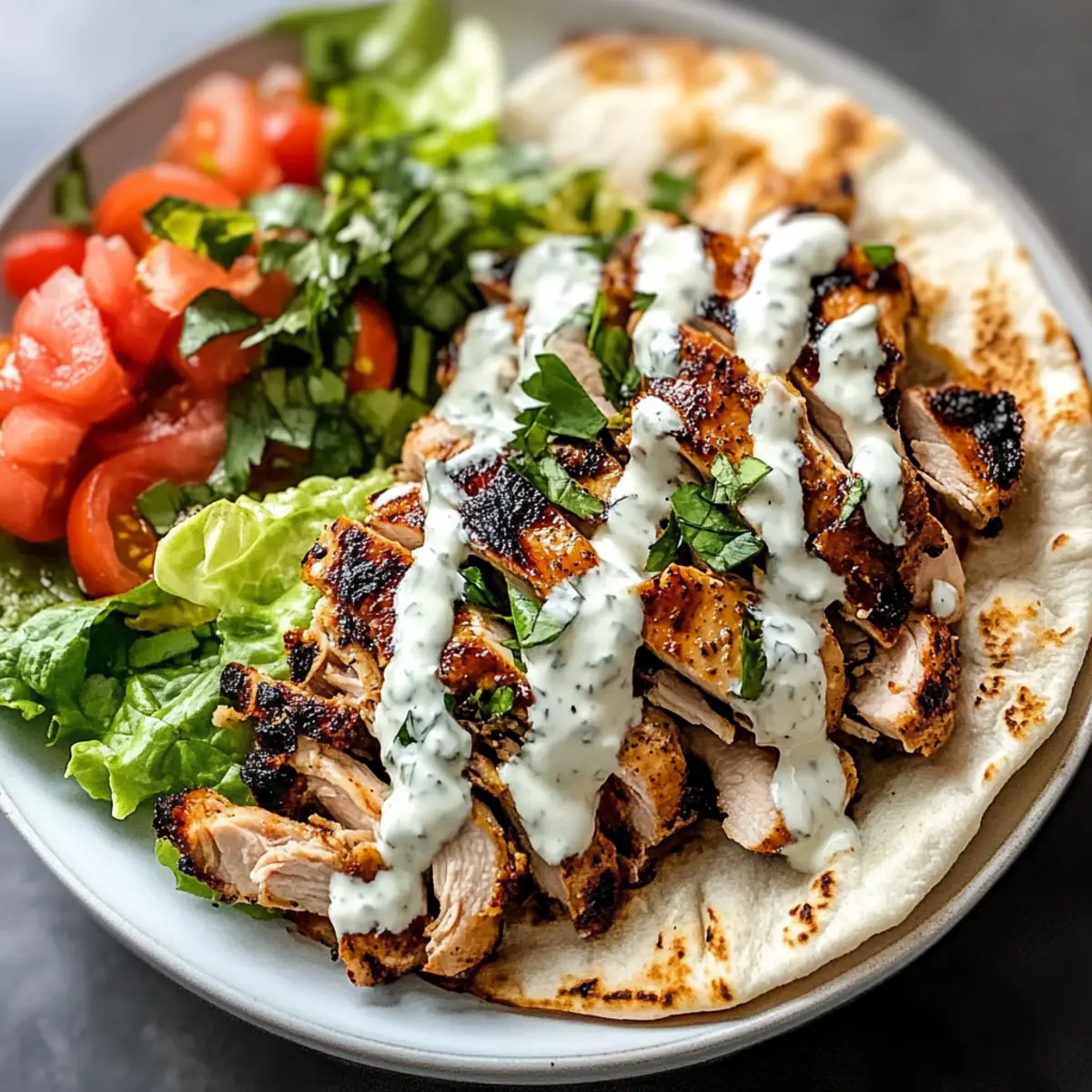 Hähnchen Shawarma mit cremiger Knoblauchsauce