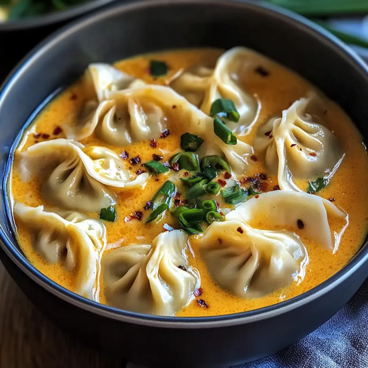 Kokosnuss-Curry-Suppe Teigtaschen einfach selbstgemacht
