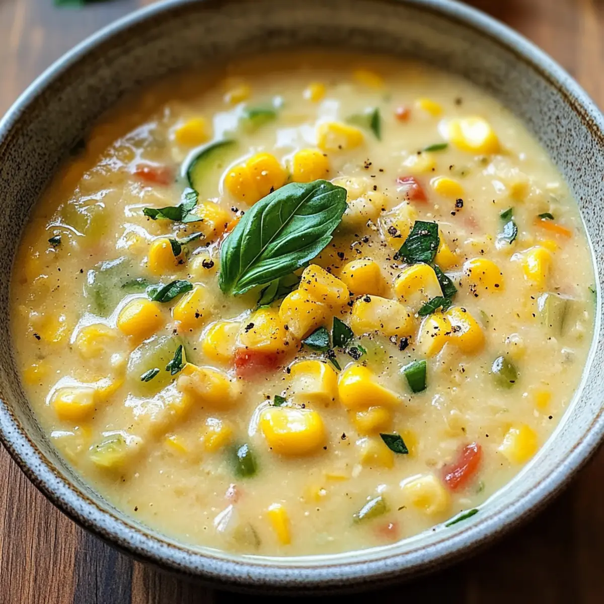 Mais- und Zucchini-Cremesuppe für den Sommergenuss