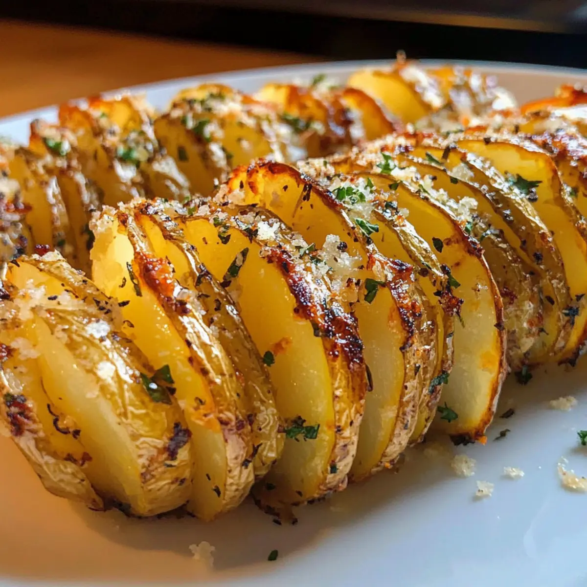 Knusprige Knoblauchbutter-Akkordeonkartoffeln für jeden Tag