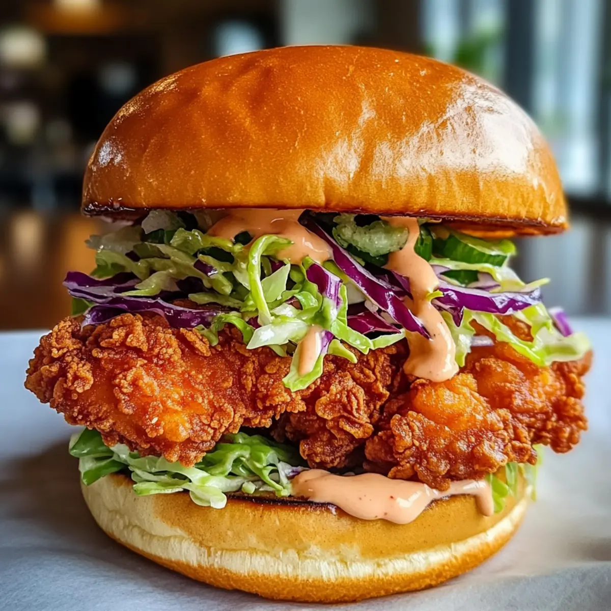 Knuspriges Thai-Frittierte Hähnchen-Sandwich unvergleichlich lecker