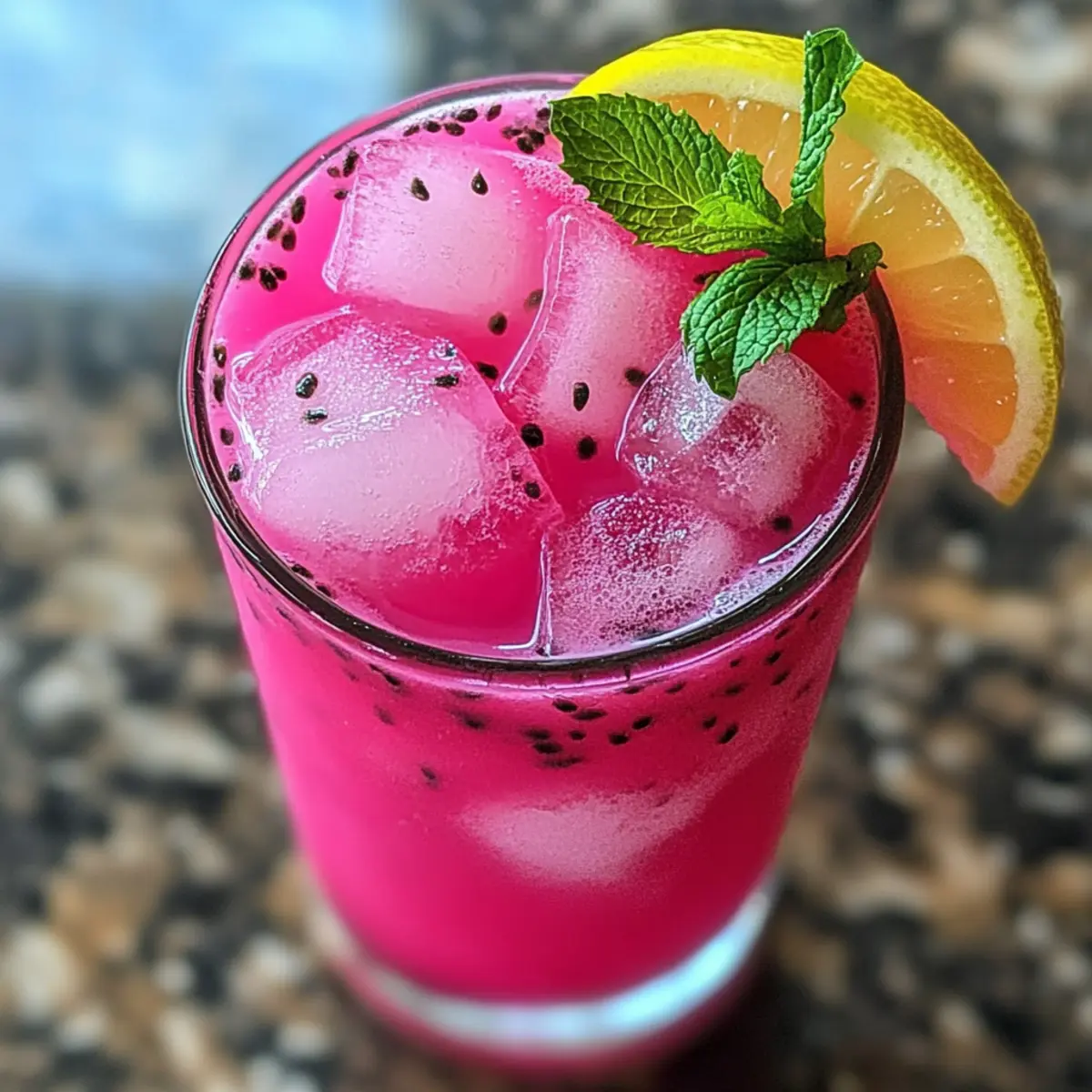 Erfrischende Drachenfrucht Limonade für den Sommer