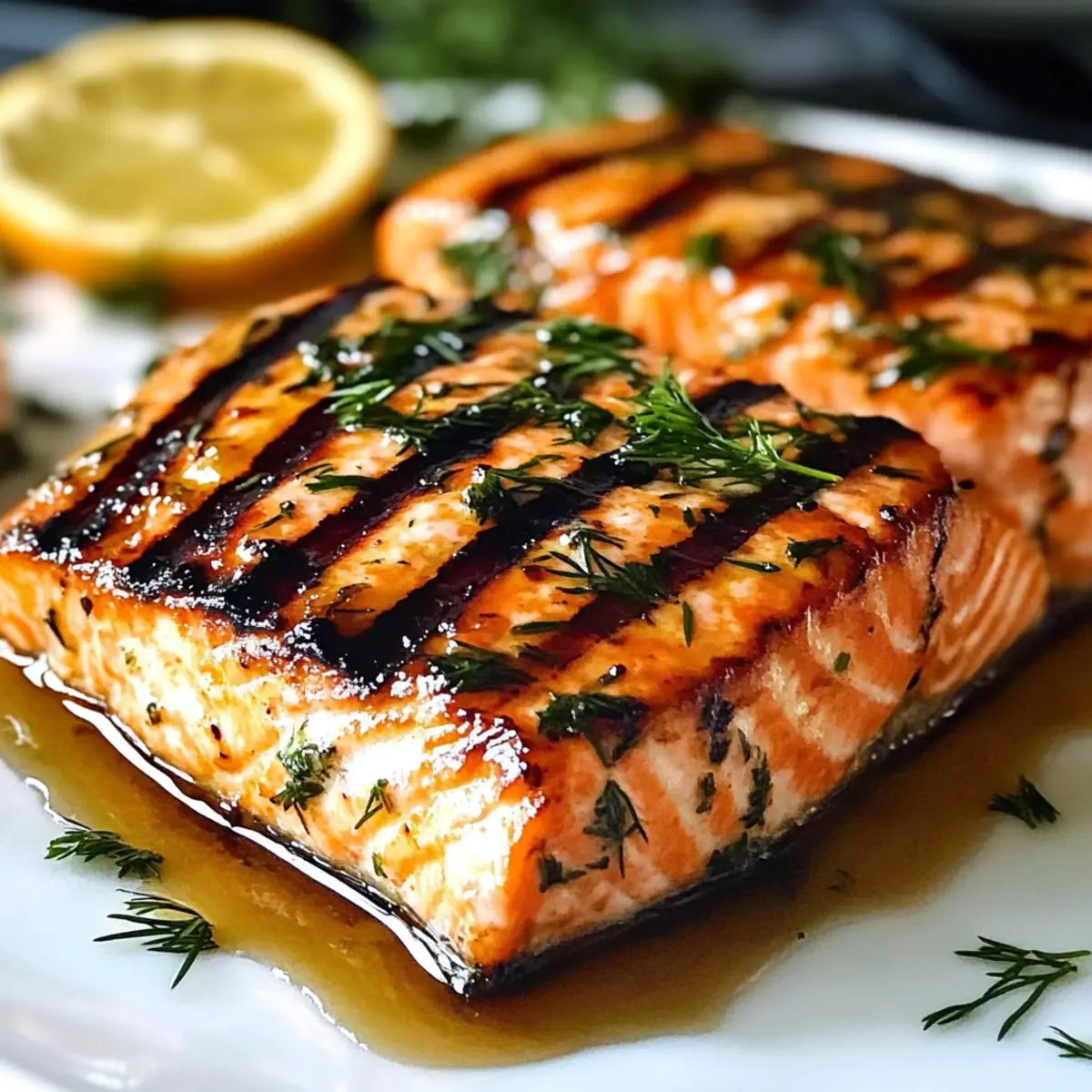 Gegrillter Lachs mit Honig-Zitrus-Marinade