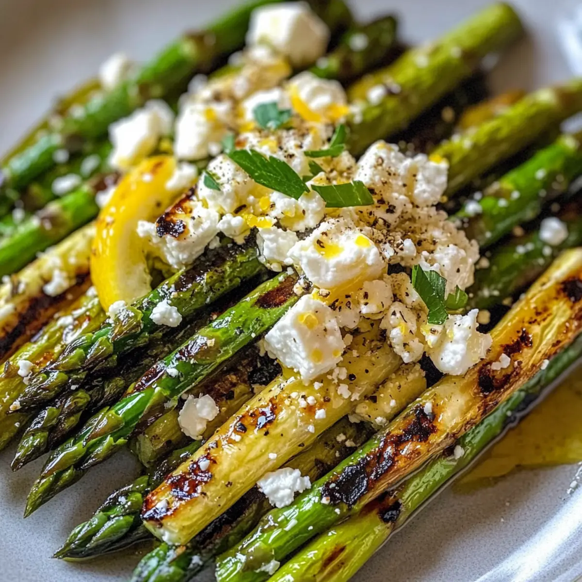 Gegrillter Spargel mit Zitrone und Feta leicht gemacht