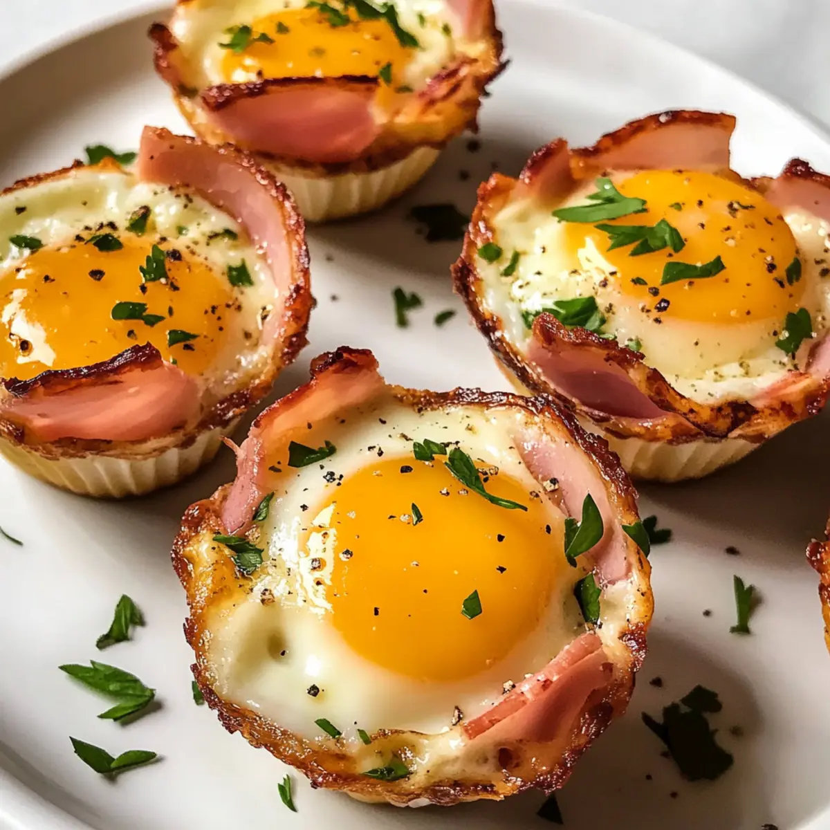 Schinken und Käse Eierbecher für schnelles Frühstück