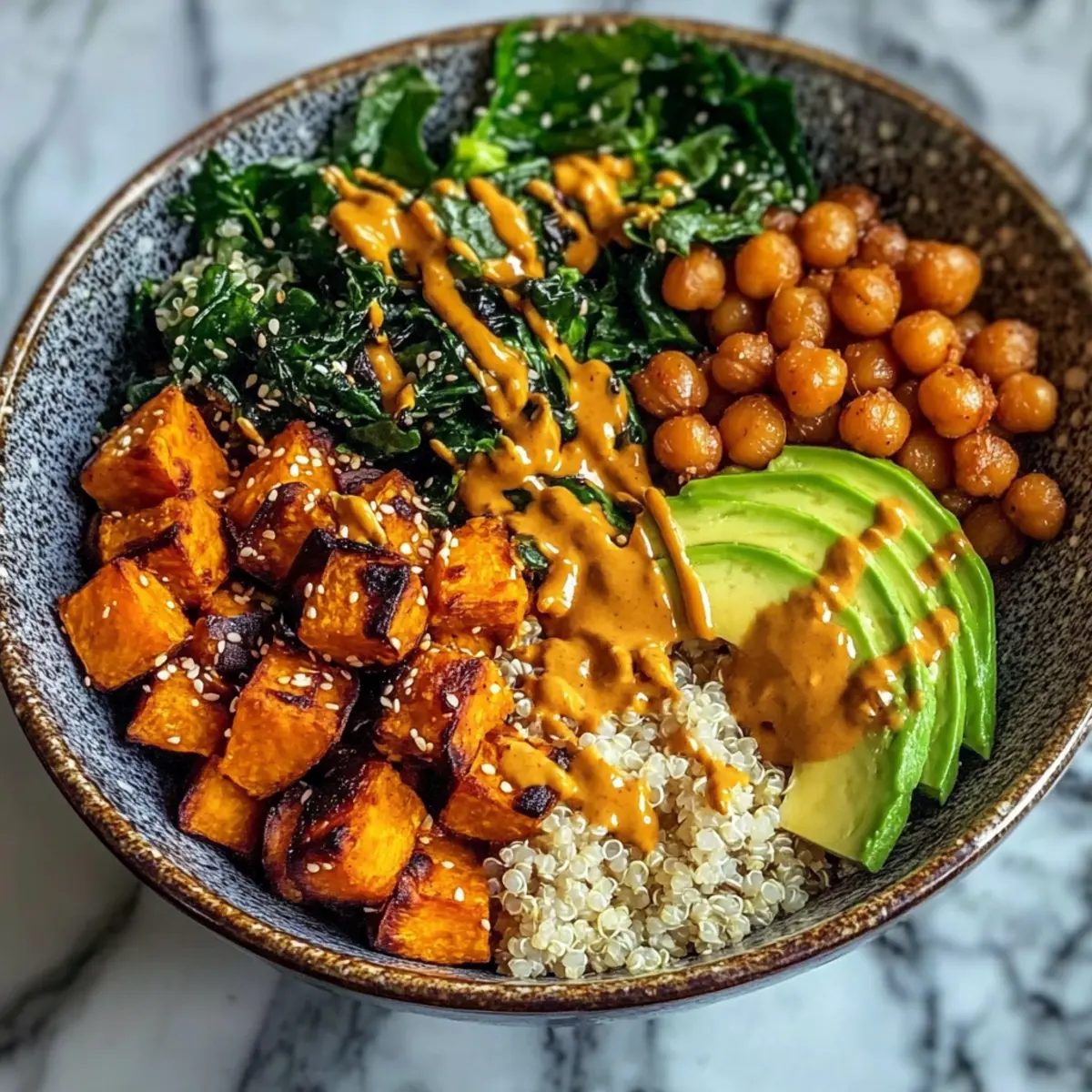 Miso-Glasierte Süßkartoffel Buddha-Schüssel Zauber