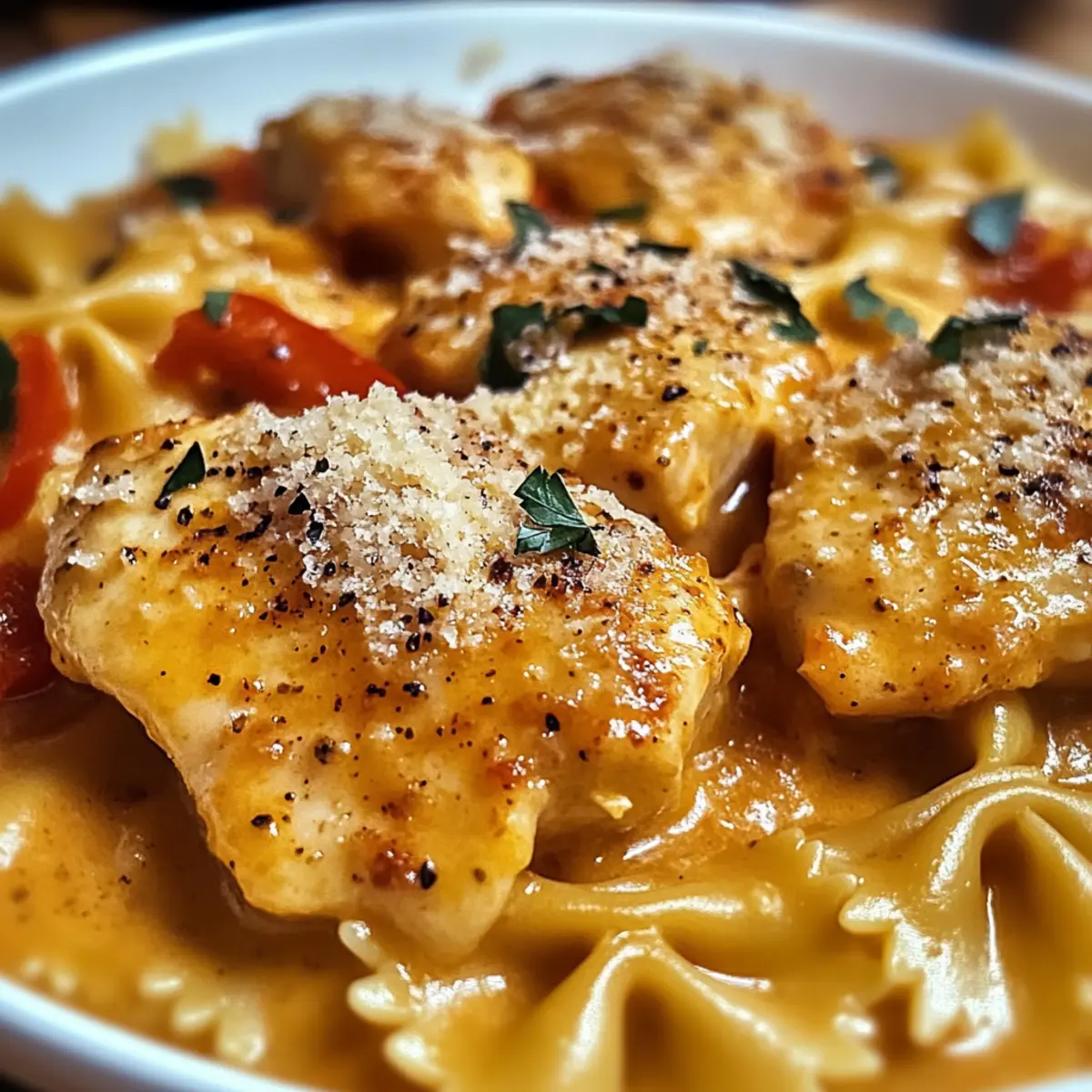 Parmesan geröstete Paprika Hühnchen für Genießer