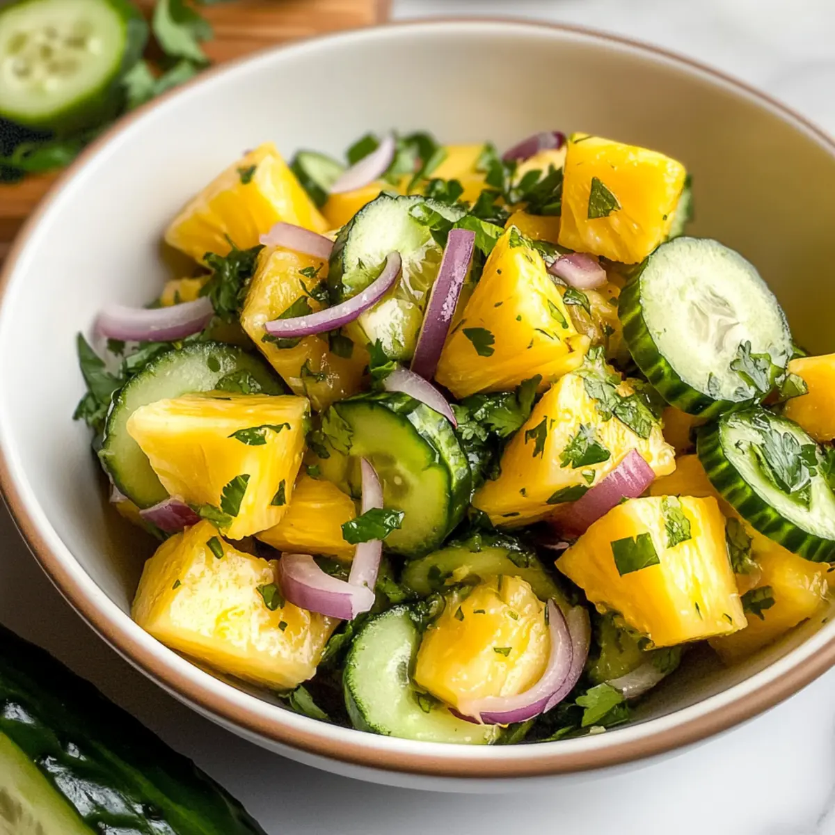 Ananassalat mit Gurke für den perfekten Sommergenuss