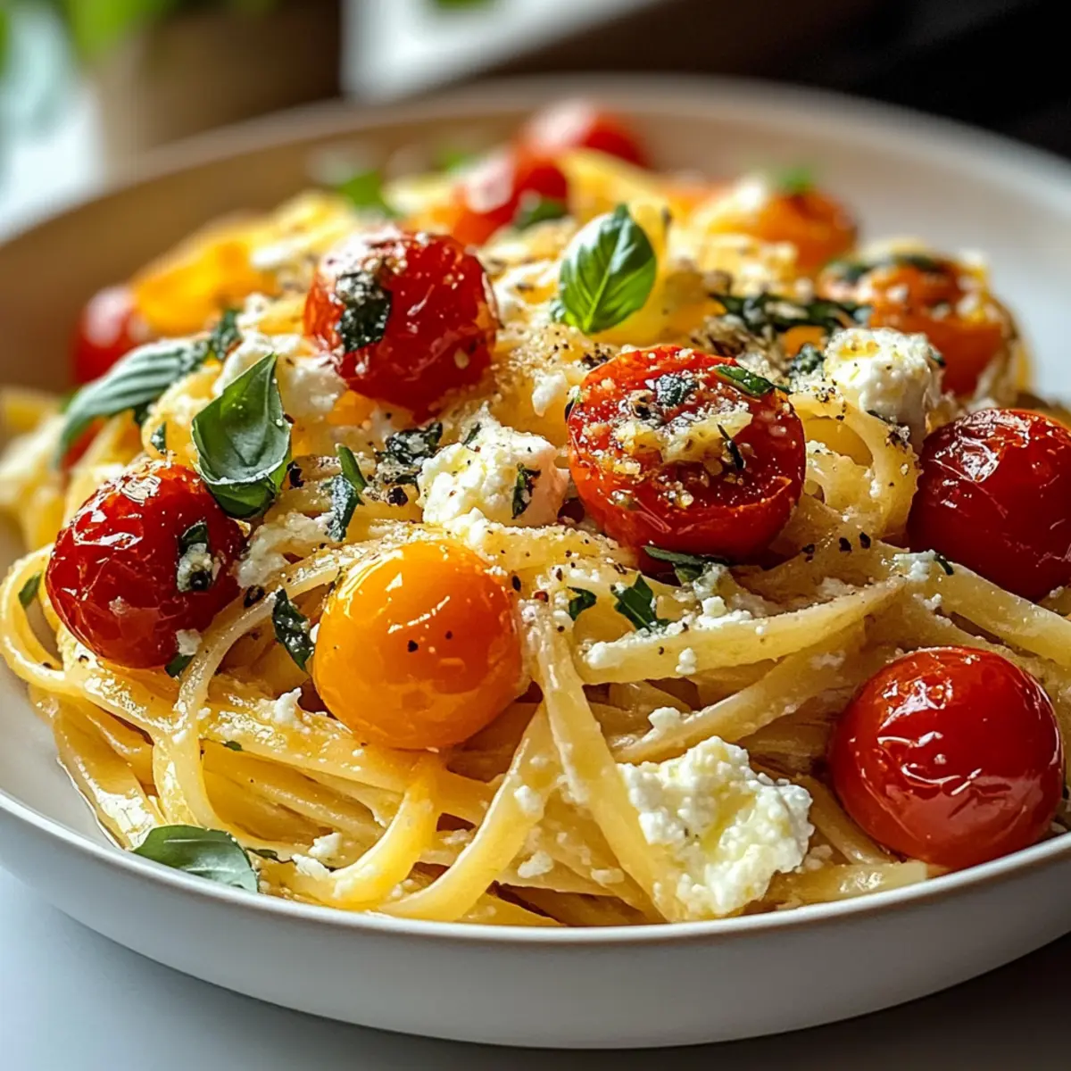 Geröstete Tomaten Knoblauch Ricotta Pasta Genießen