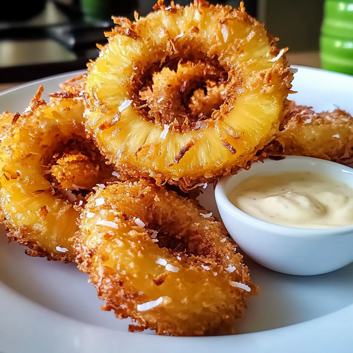 Rum-getränktes frittierte Ananas für den Sommer