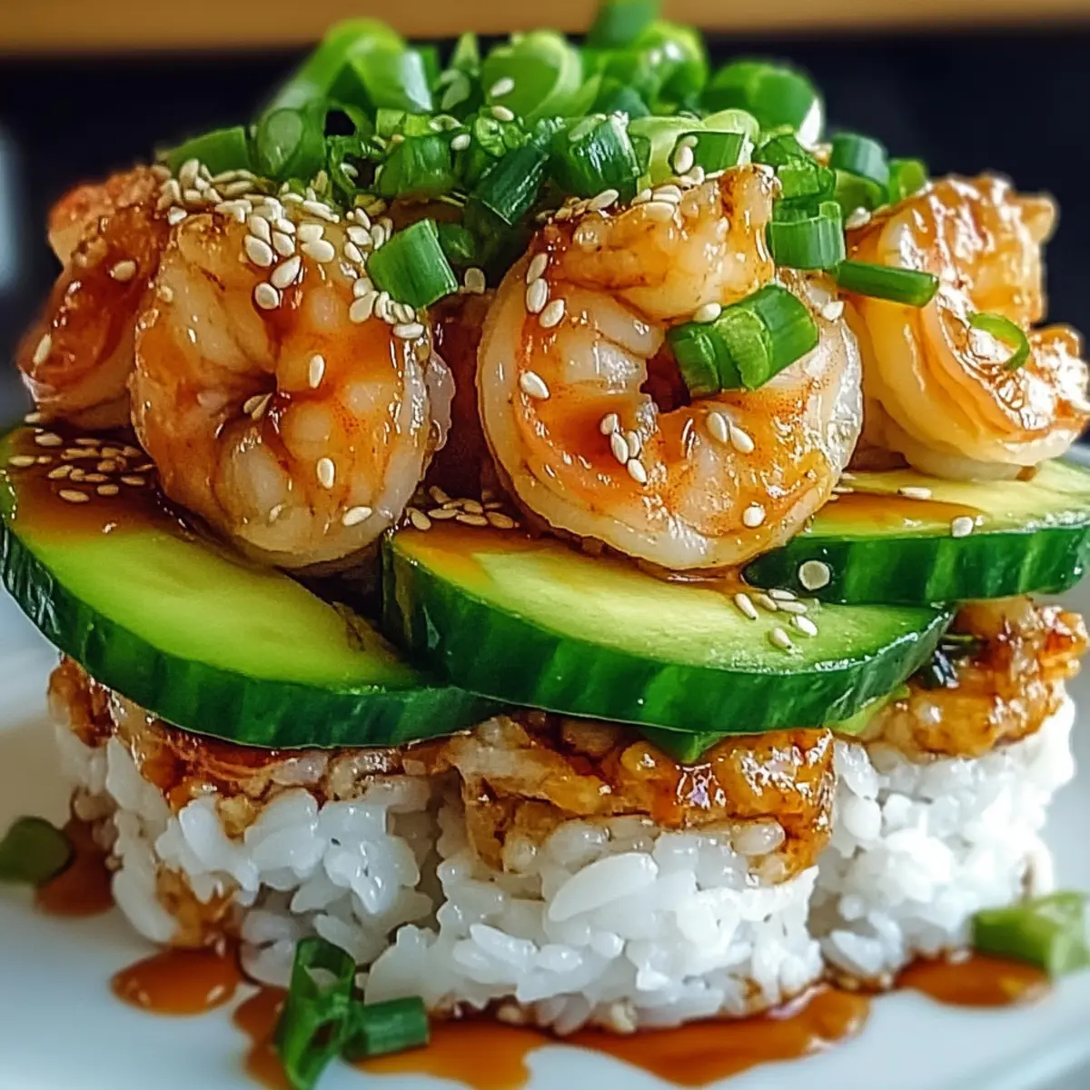 Würzige Garnelen Sushi Türme für den perfekten Genuss