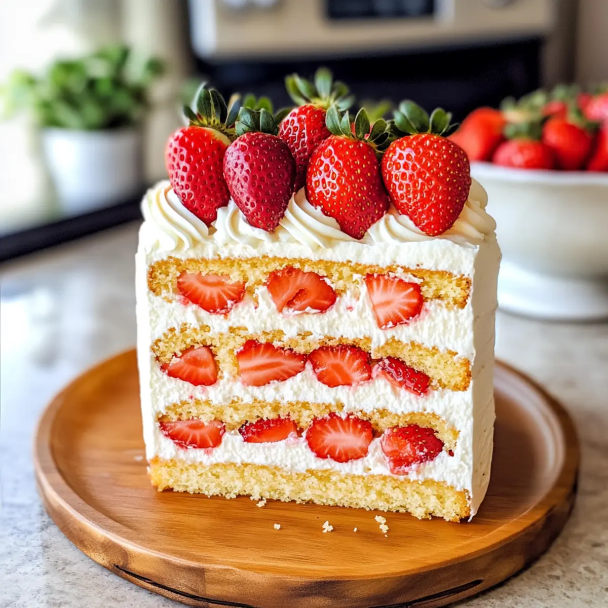 Erdbeerkuchen mit fluffigem Sahnebelag