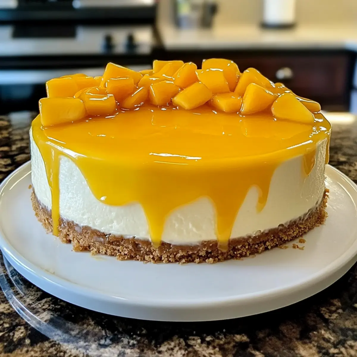 Tropischer Mango-Käsekuchen für den Sommergenuss
