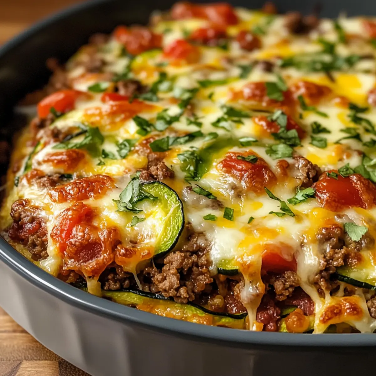Zucchini Pizza Auflauf für die gesunde Küche