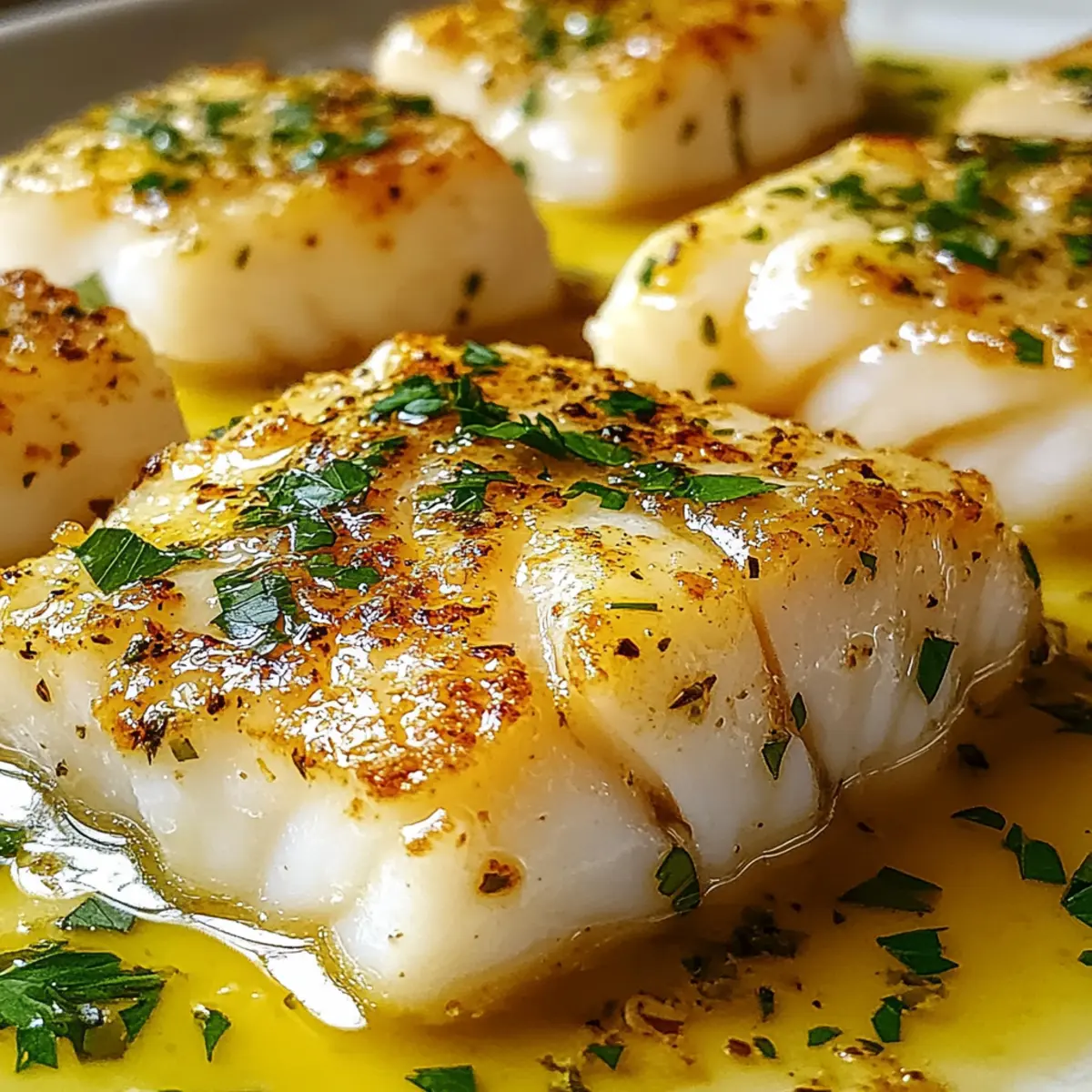 Gebackener Kabeljau mit Zitronen-Knoblauch-Butter