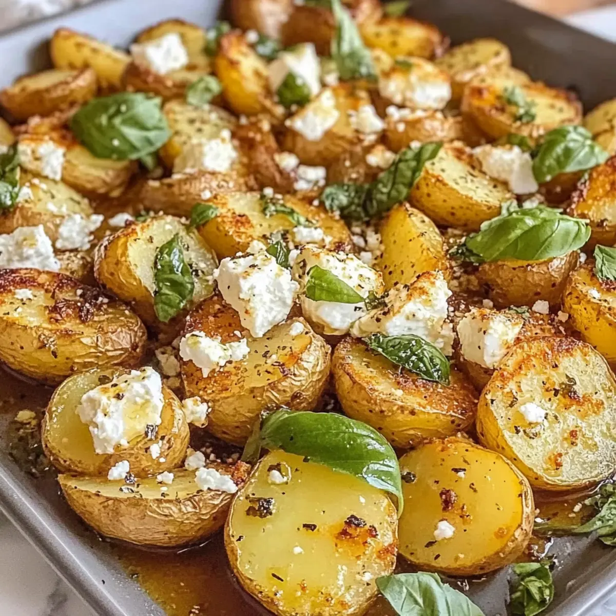 Gebratene Feta-Kartoffeln mit Honig und Kräutern