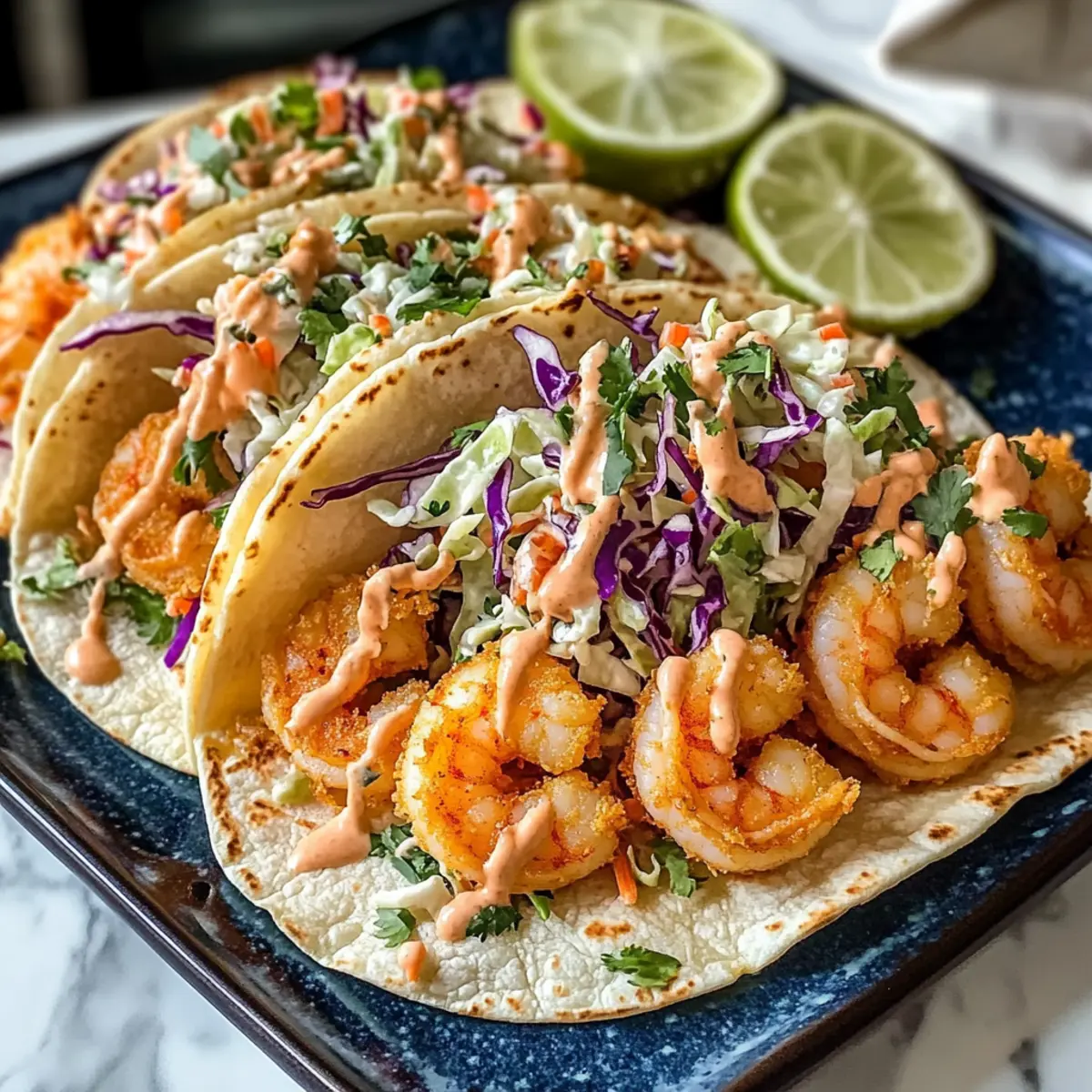 Bang Bang Garnelen Tacos mit Slaw für jeden Tag