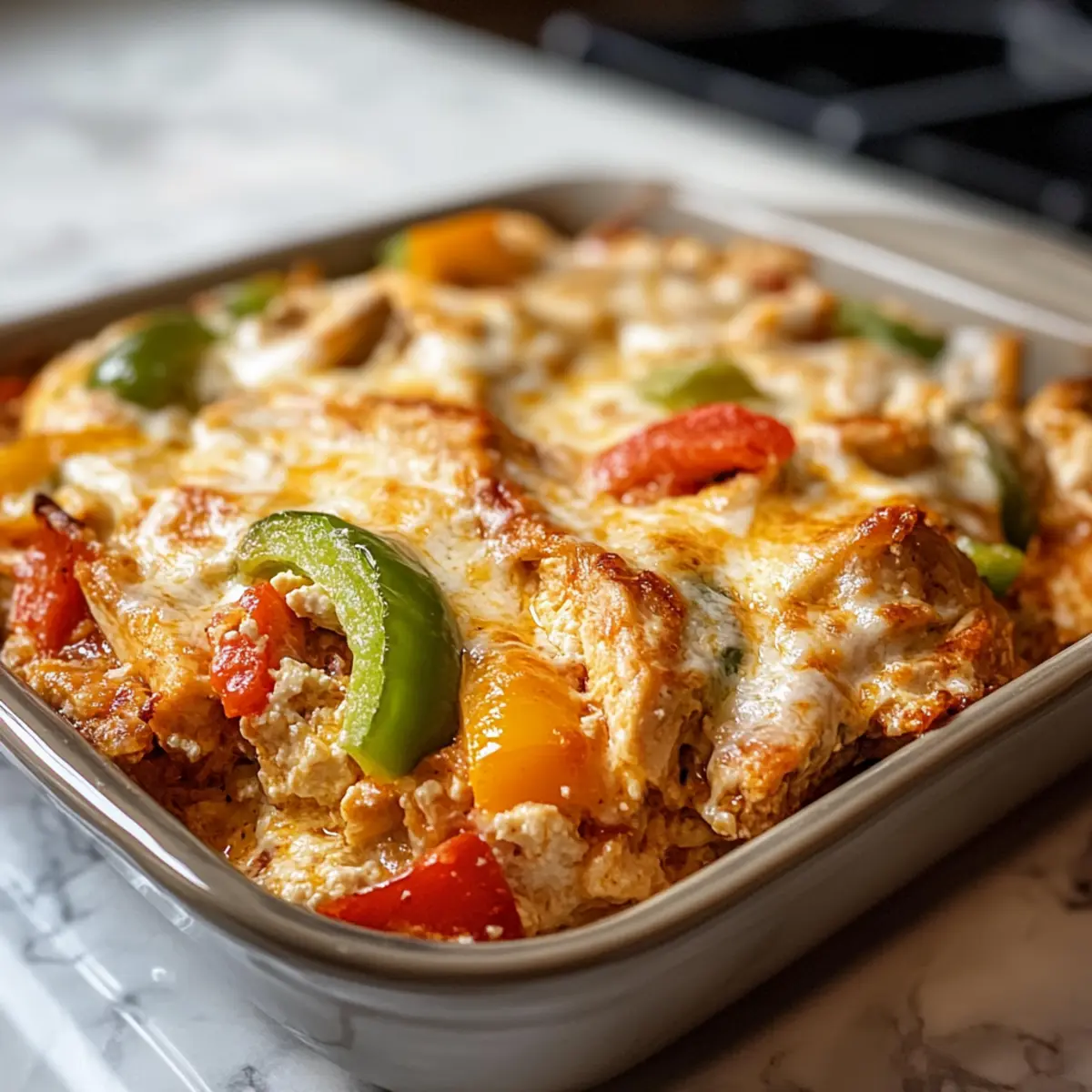 Hühnchen-Fajita-Hüttenkäse-Auflauf leicht gemacht