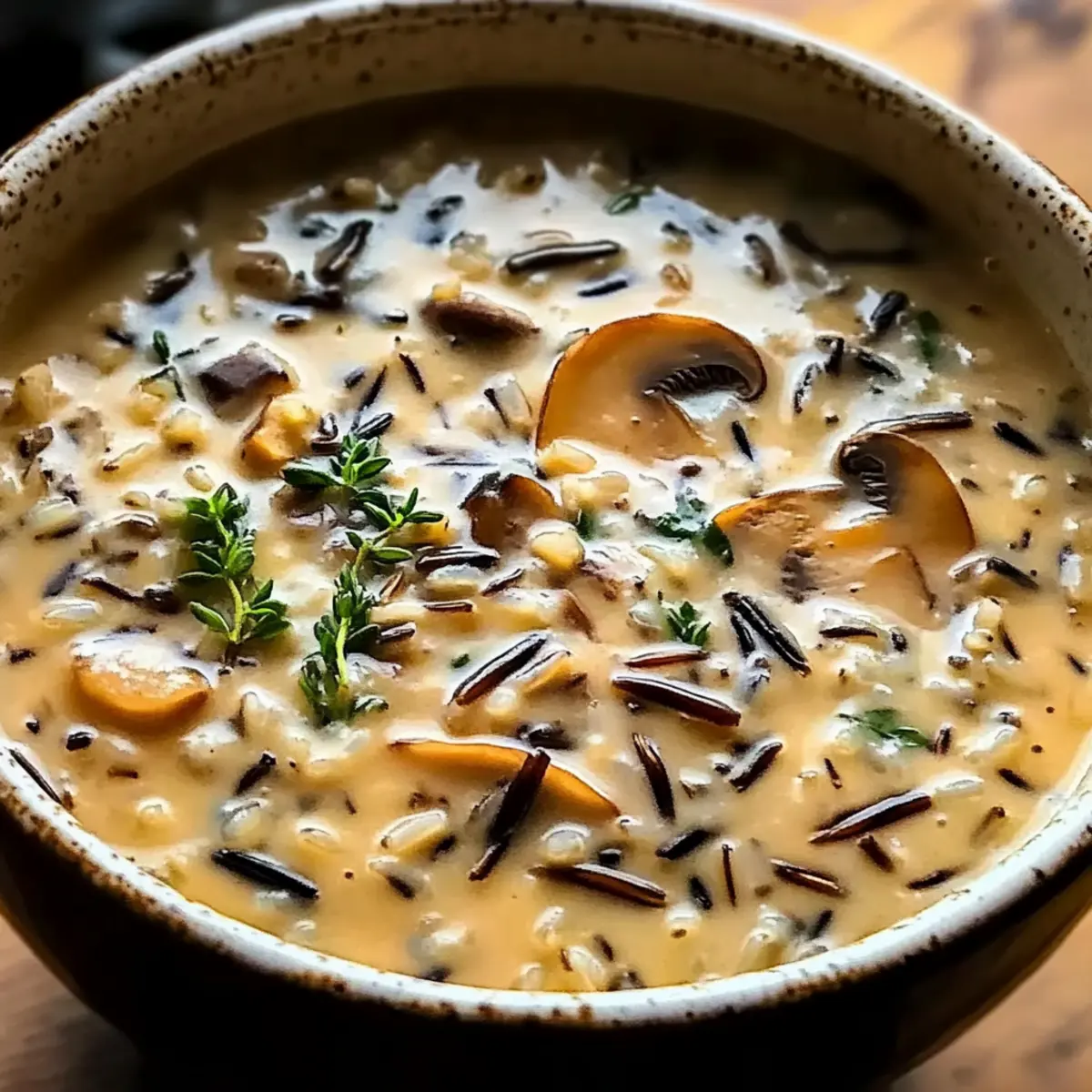 Cremige Wildreis- und Pilzsuppe für gemütliche Tage