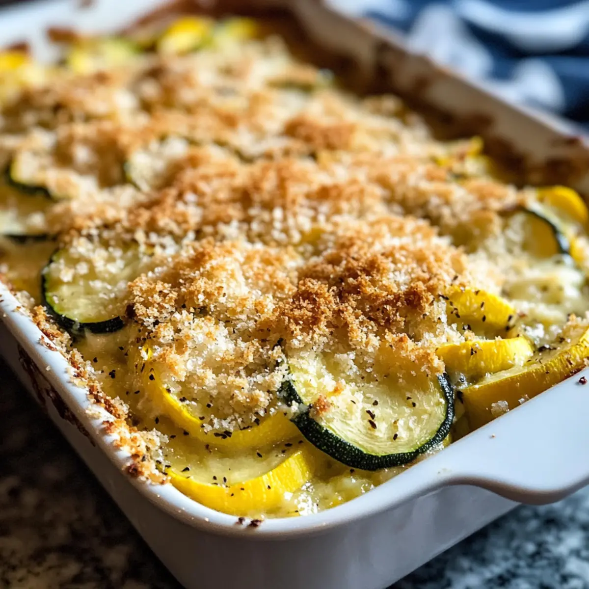Cremiger gelber Kürbis und Zucchini Auflauf für Genießer