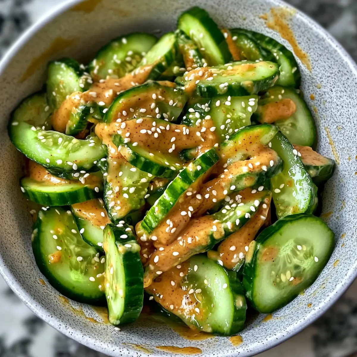 Gurken- und Erdnussbuttersalat für erfrischende Snackmomente