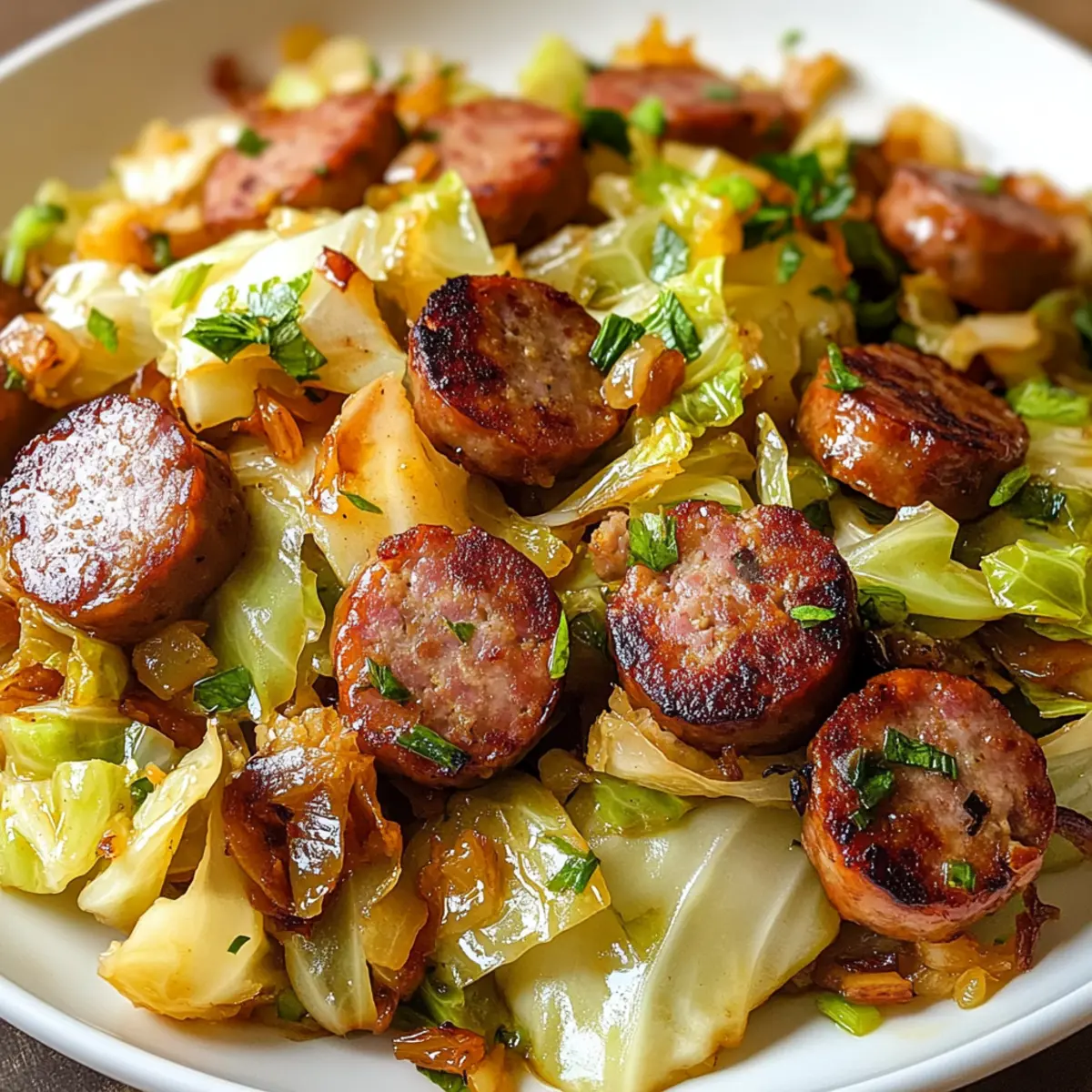 Einfache Wurst- und Kohl-Pfanne in 30 Minuten