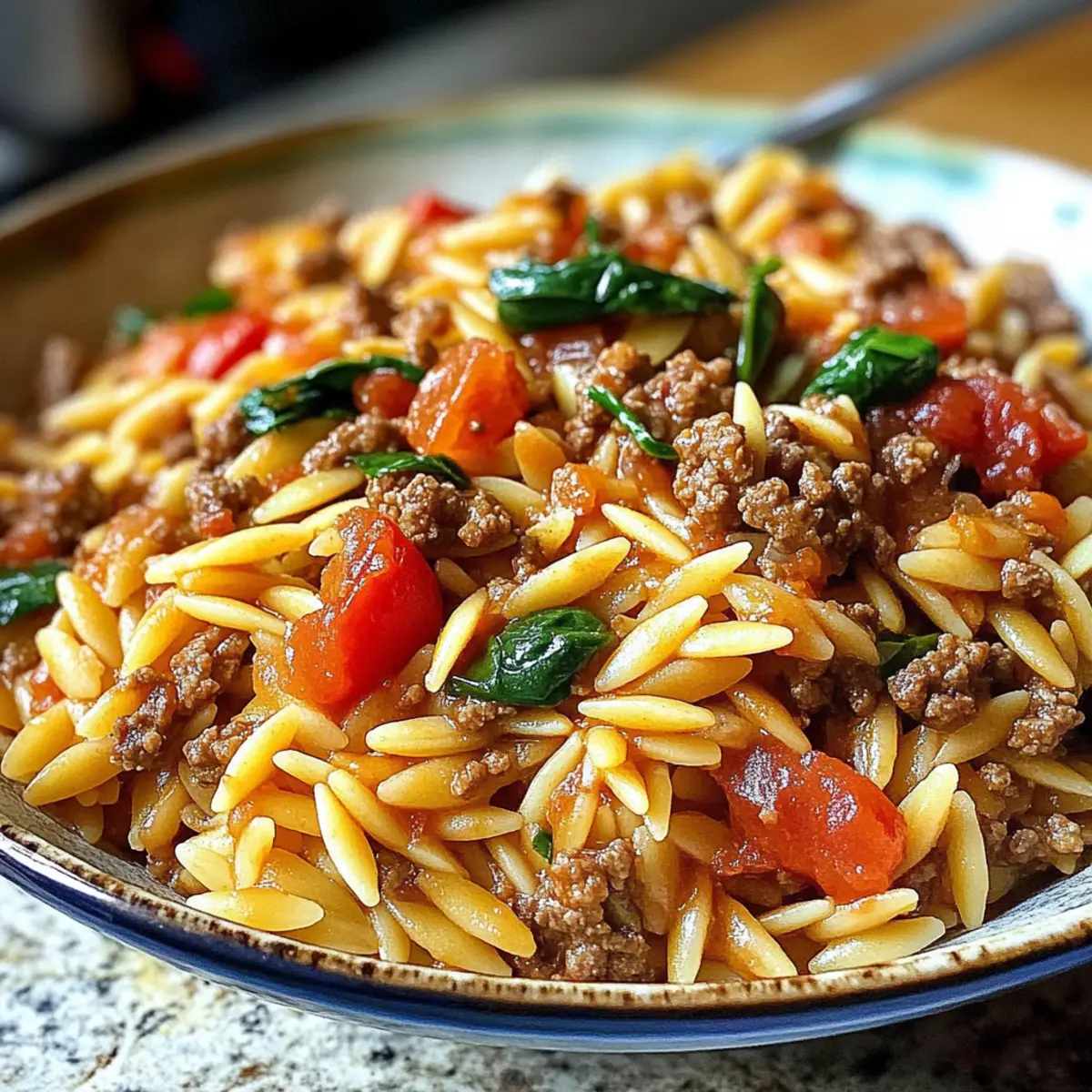 Hackfleisch-Orzo für dein schnelles Comfort-Food