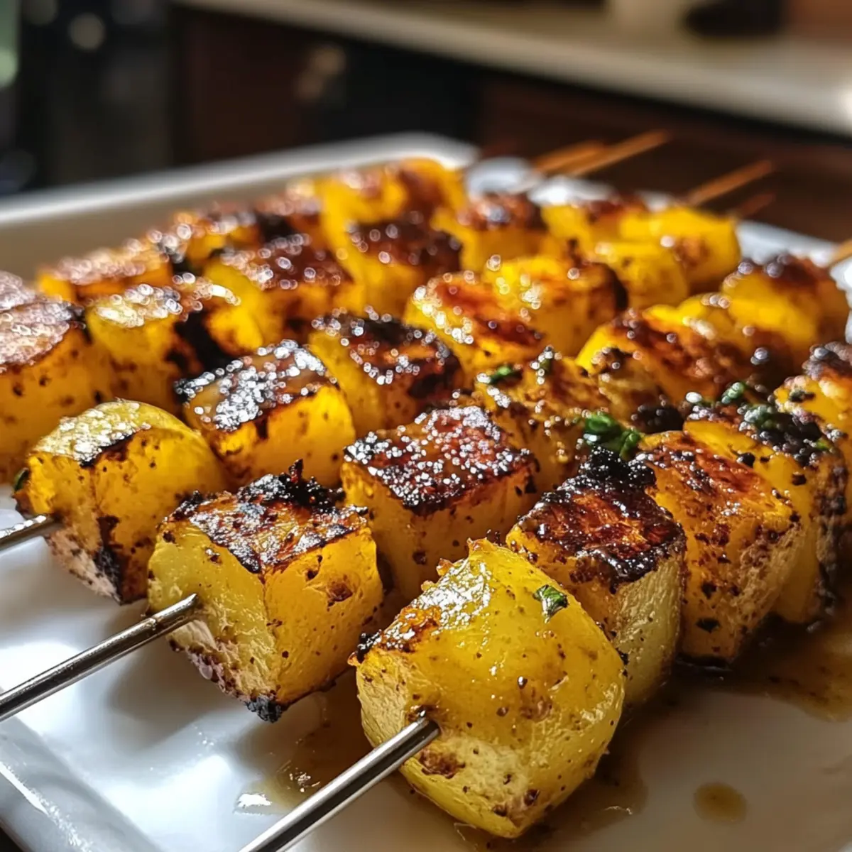 Honig-Senf Kartoffelspieße für perfekte Grillabende
