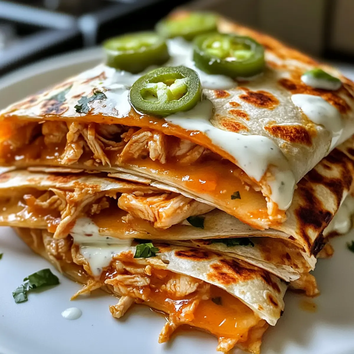 Scharfe Honig-Hühnchen-Quesadillas für echten Genuss