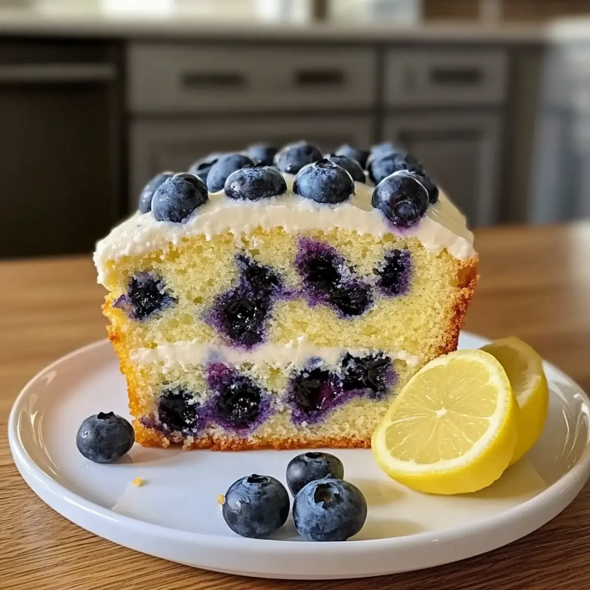 Leichter Joghurtkuchen mit Blaubeeren und Zitrone