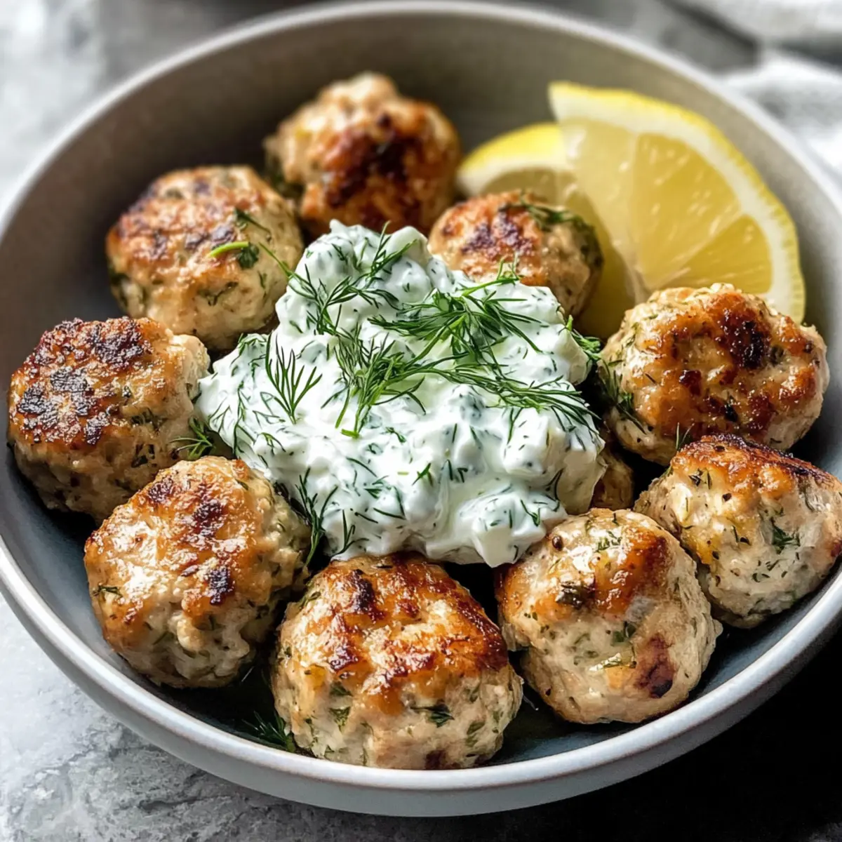 Mediterrane Hähnchenfrikadellen mit Feta und Tzatziki