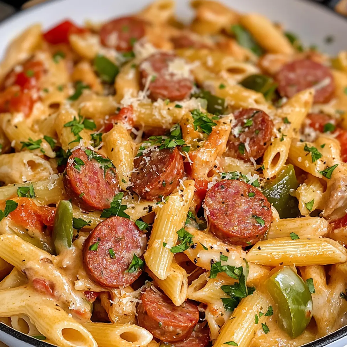 Ein-Topf-Kielbasa-Pasta für schnelles Komfortessen