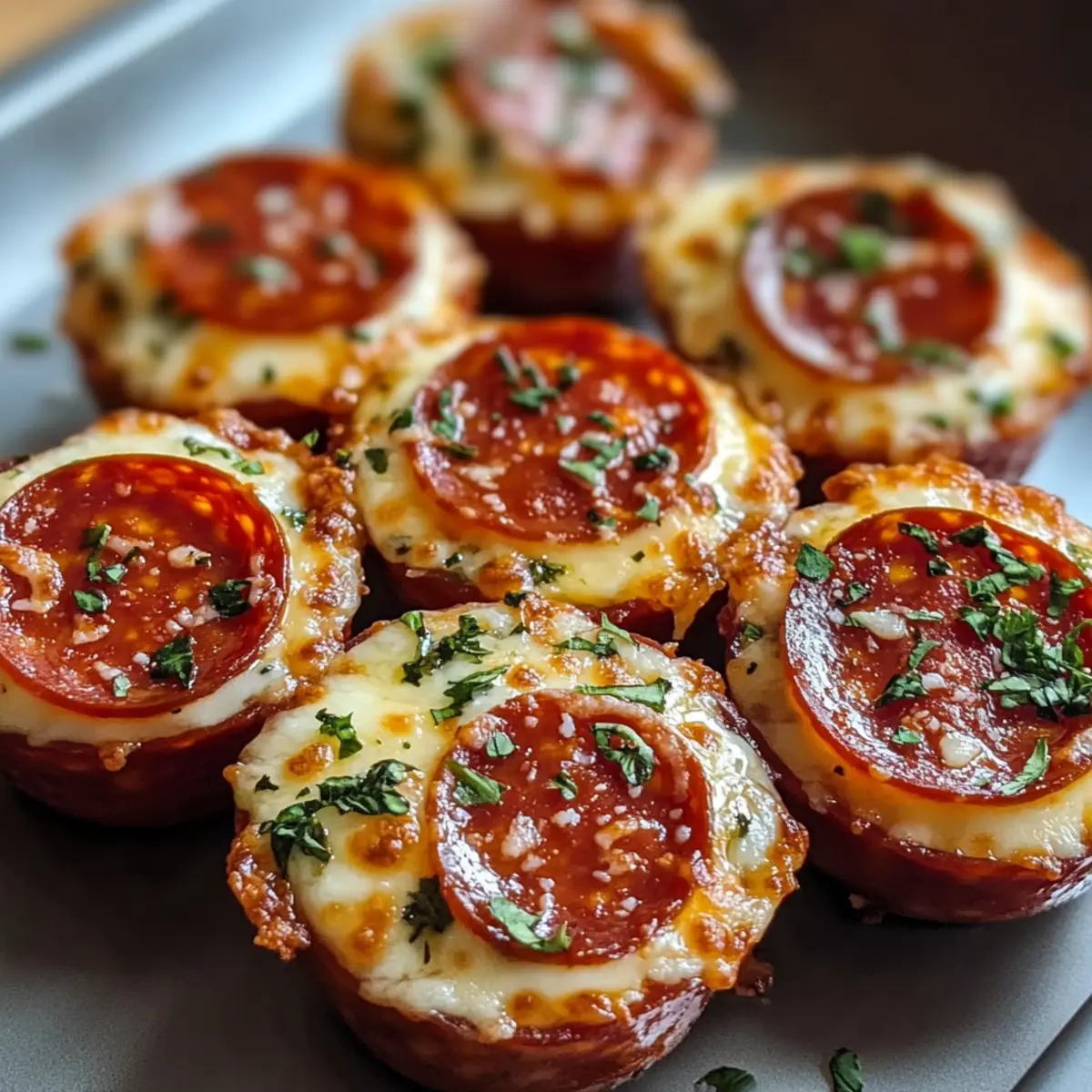 Pepperoni-Pizza-Bissen für schnelle Snacks
