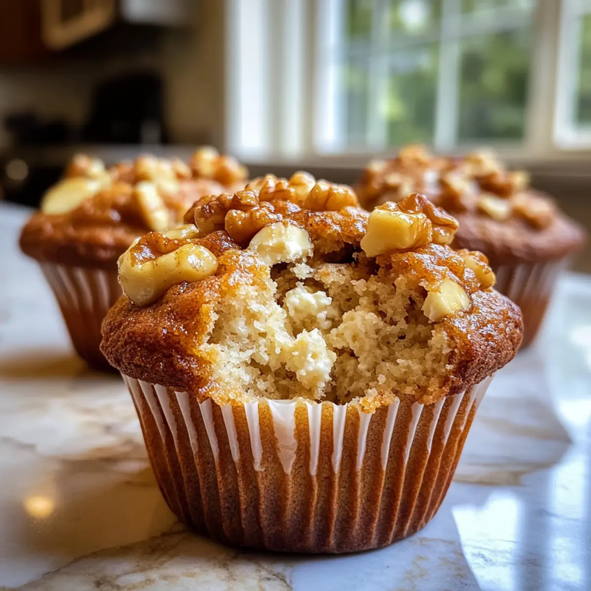 Protein Bananen-Walnuss-Hüttenkäse-Muffins einfach lecker