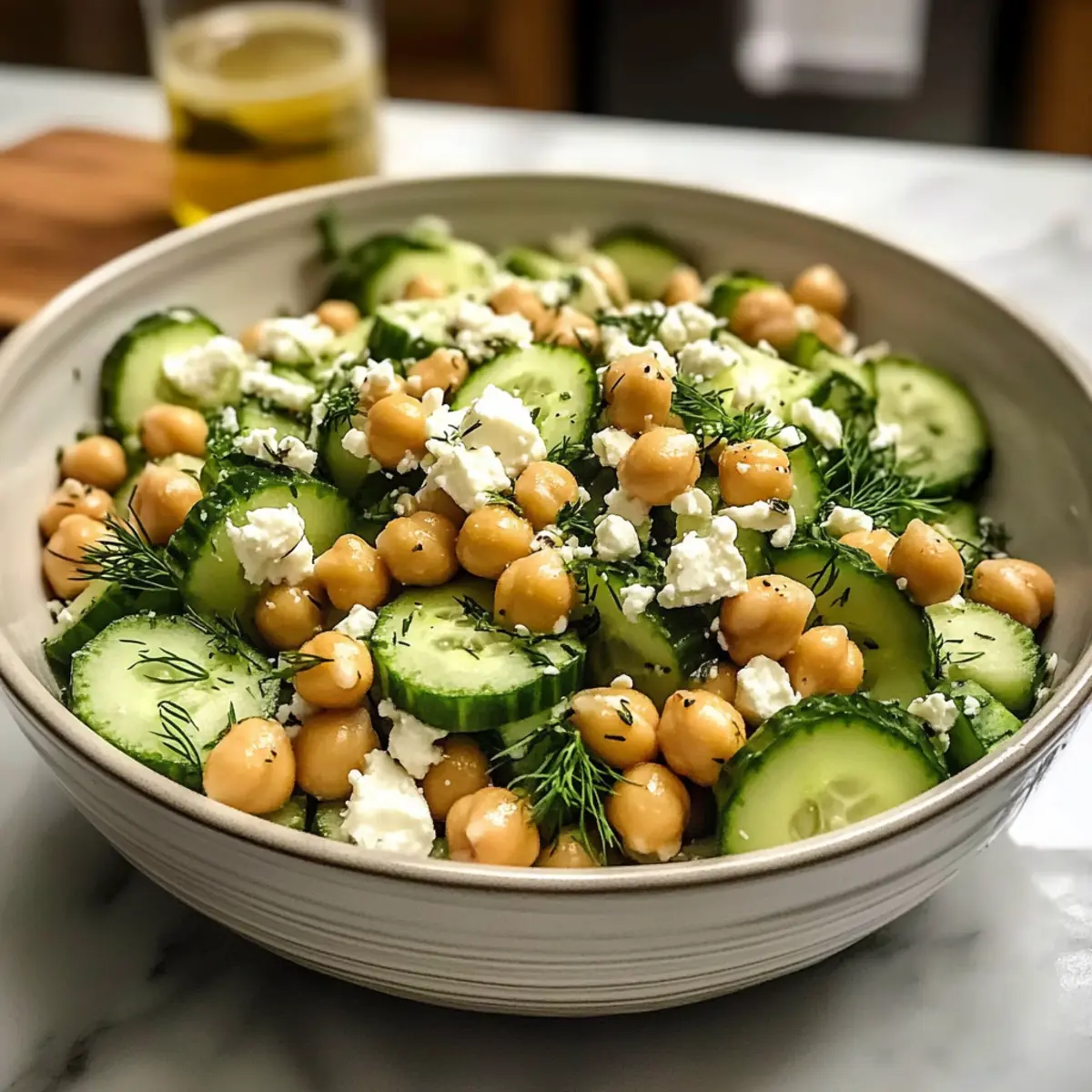 Einfache Kichererbsen-Gurken-Salat für jeden Tag