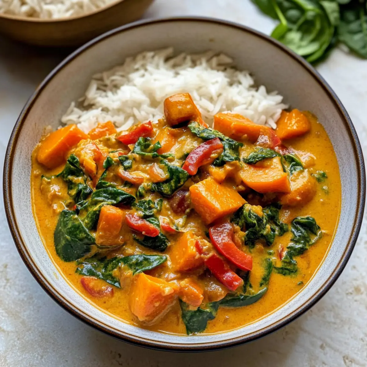 Sweet Potato Curry mit Spinat – Gesund & Lecker