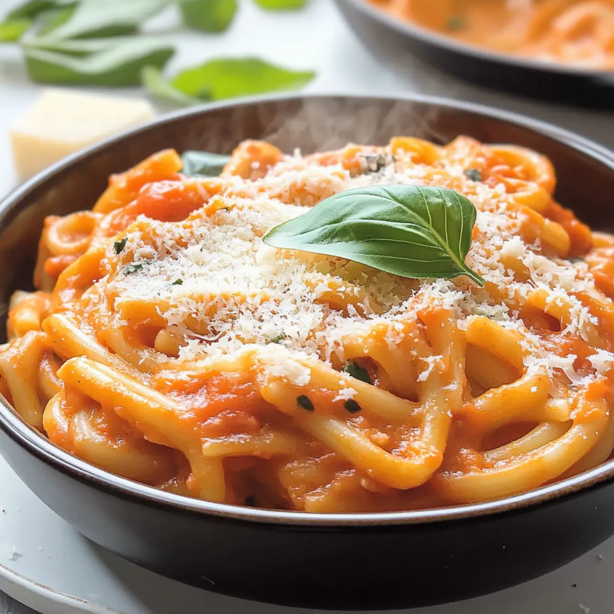 Tomatensauce mit Frischkäse für cremige Pasta