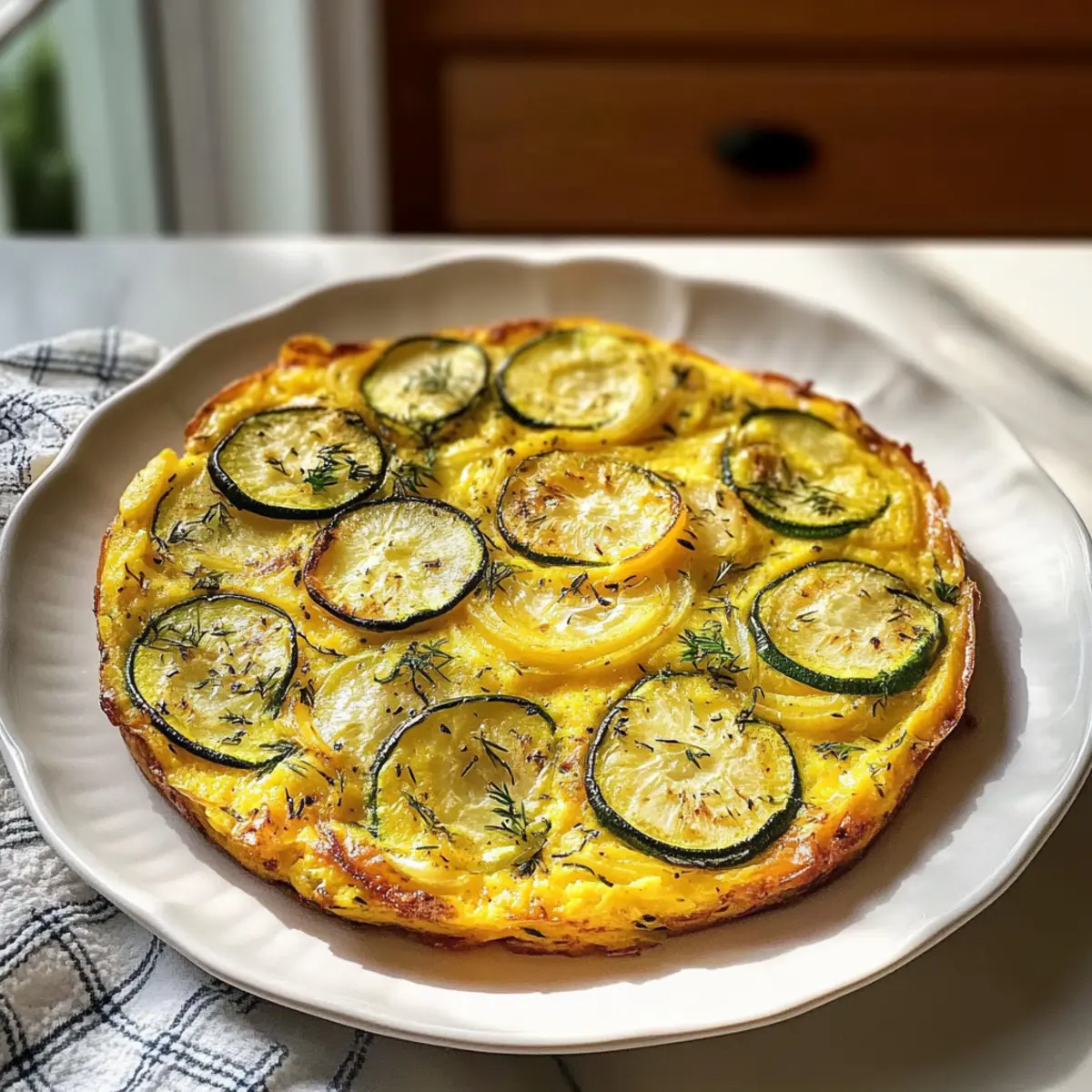Gelbe Zucchini Frittata für ein gesundes Frühstück