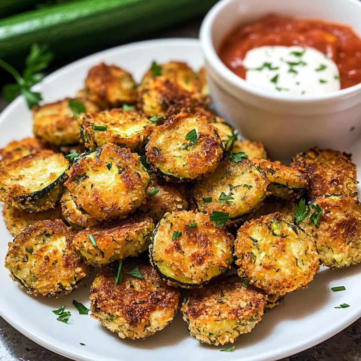Zucchini Knoblauch Bissen für gesunde Snacks